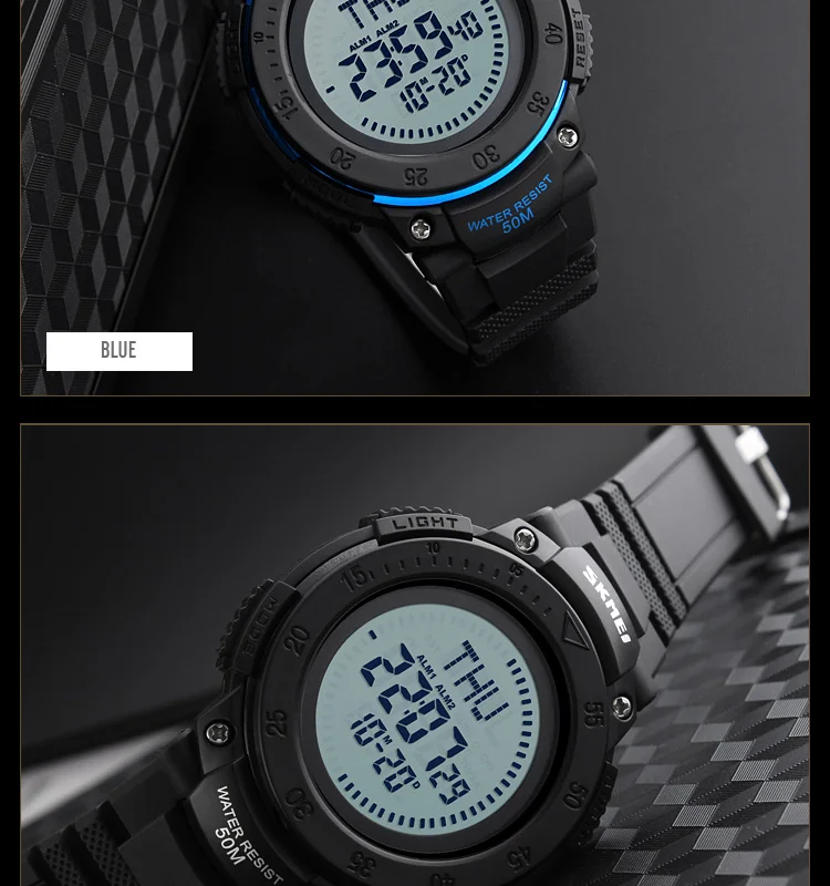 SKMEI уличные спортивные часы мужские часы с обратным отсчетом Chrono Alarm Compass водонепроницаемые Модные цифровые наручные часы Relogio Masculino