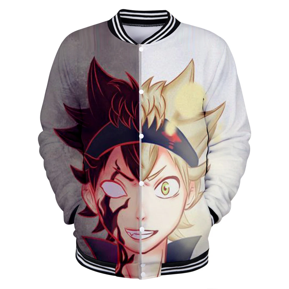 Бейсбольная куртка с длинным рукавом и 3D принтом волшебного императора черного