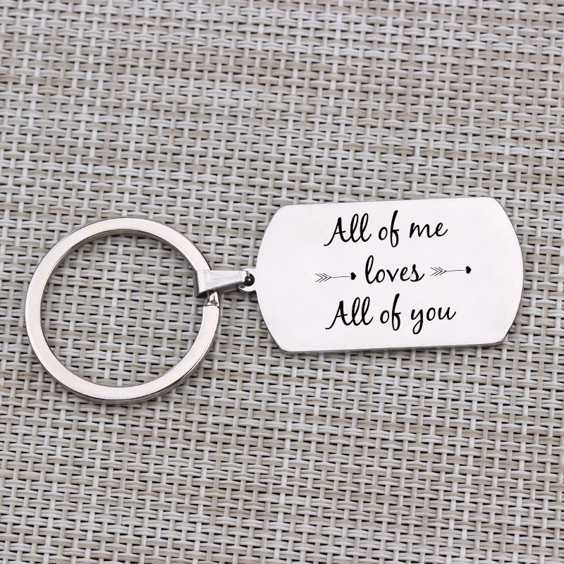 Цепочка для ключей &quotAll Of Me Love All You&quot ювелирное изделие из нержавеющей стали