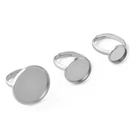 10pcs 8mm 12mm 16mm 20mm cabochon cameo blank base bezel tray stainless steel rings settings fit diy ring jewelry findings