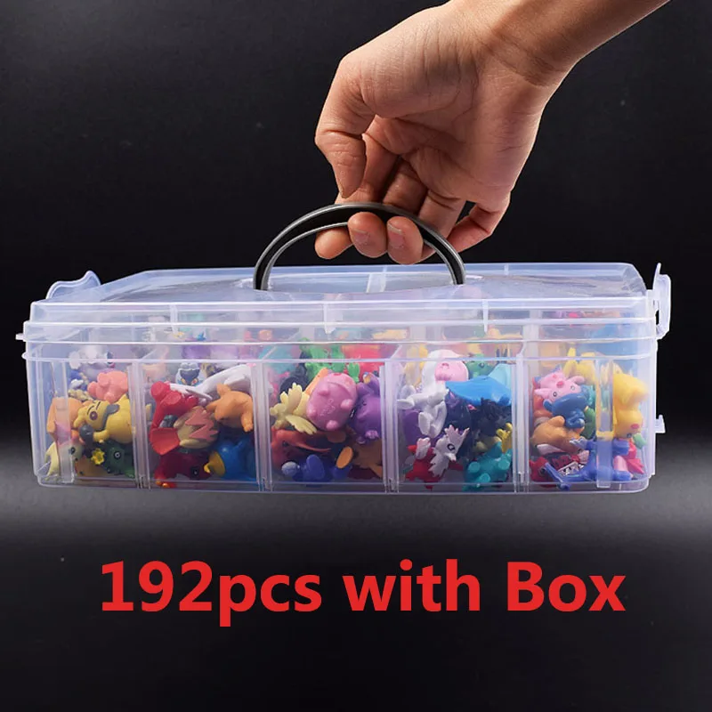 192 pcs with box 192 различных стилей 24 шт./упак. Новая Коллекция аниме куклы игрушка ПКМ фигурки модели игрушки для Детский подарок 2,5-3 см - Цвет: 192 pcs with box