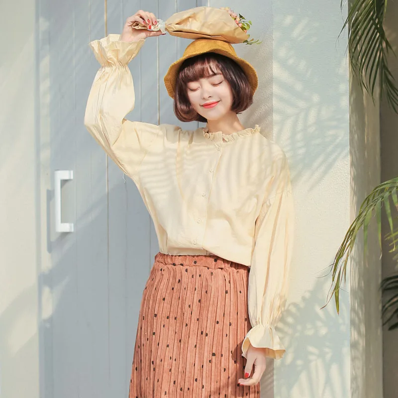 Блузки леди Kawaii Винтаж Chic Кружева хлопковая блуза Женские Панк Harajuku туника для