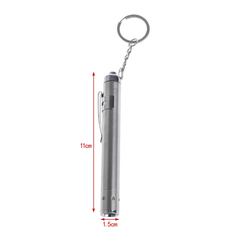 

100 Lumens AAA Battery Powered Stainless Steel Mini Pen Light LED Flashlight L15