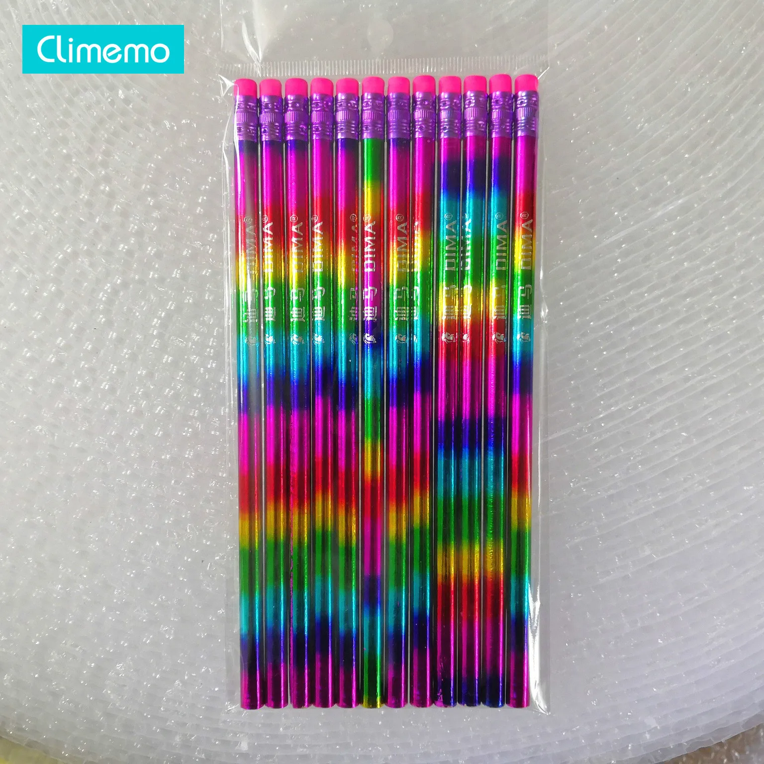 Climemo pencls 12 мешков радужных головок, карандашей, канцелярских принадлежностей для студентов, письма и рисования. Милые ручки и карандаши