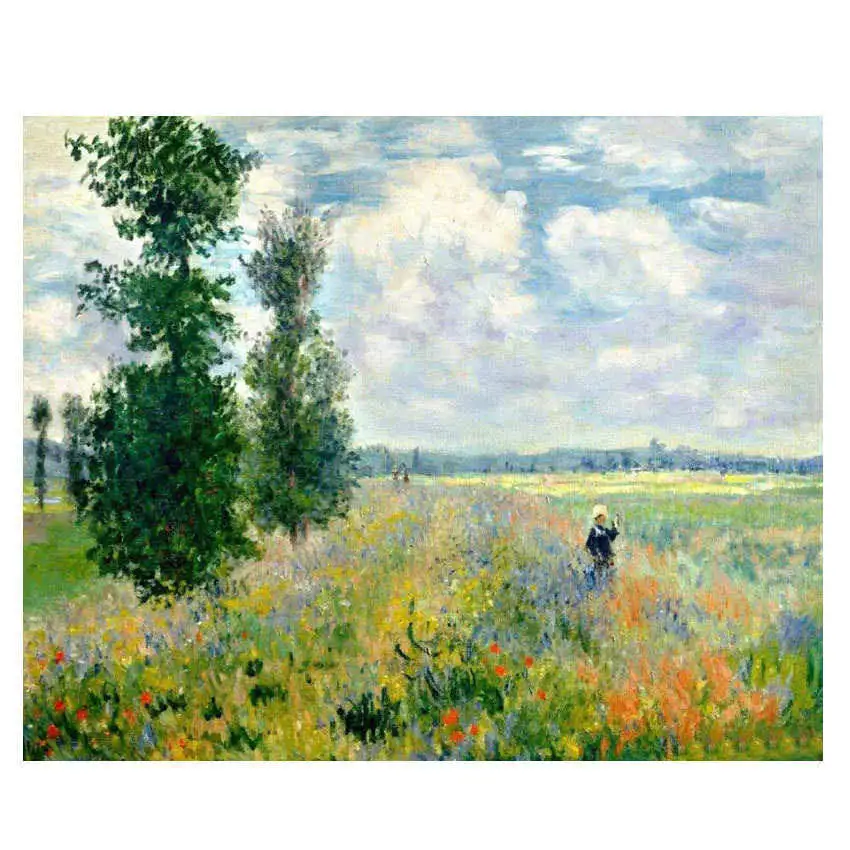 scenery painting 5 Романтическая картина для прогулок по номерам, ручная роспись, картина маслом для влюбленных в дождь, домашний декор, закат, лодка, 40x50 см - Цвет: scenery painting 5