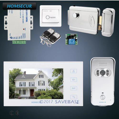 HOMSECUR 7 &quotHands free видео и аудио умный дверной звонок с электрическим замком + ключи в