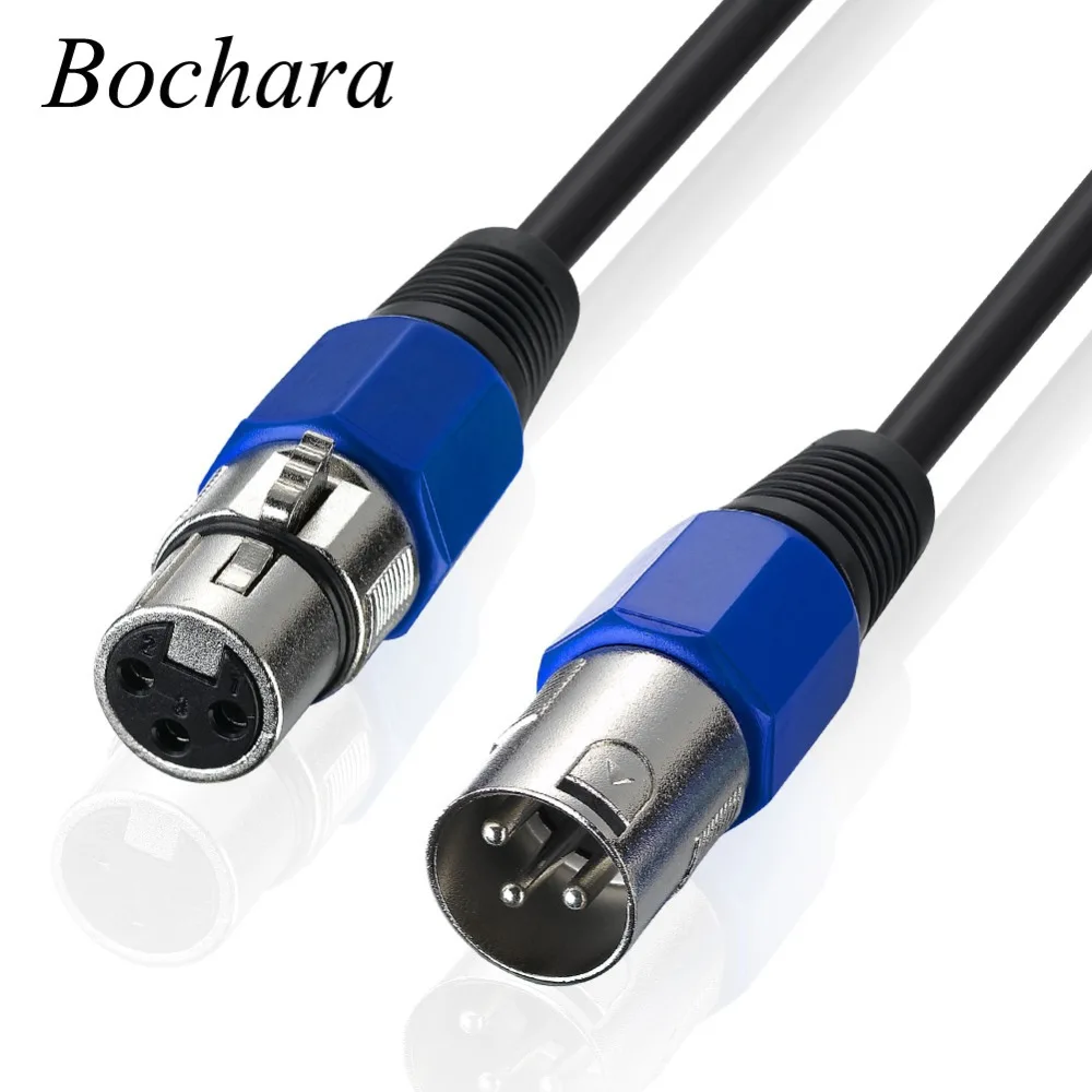 Кабель Bochara XLR Папа мама аудиокабель для микрофона микшера из меди OFC 1 м 8 3 5 6 10 15 20
