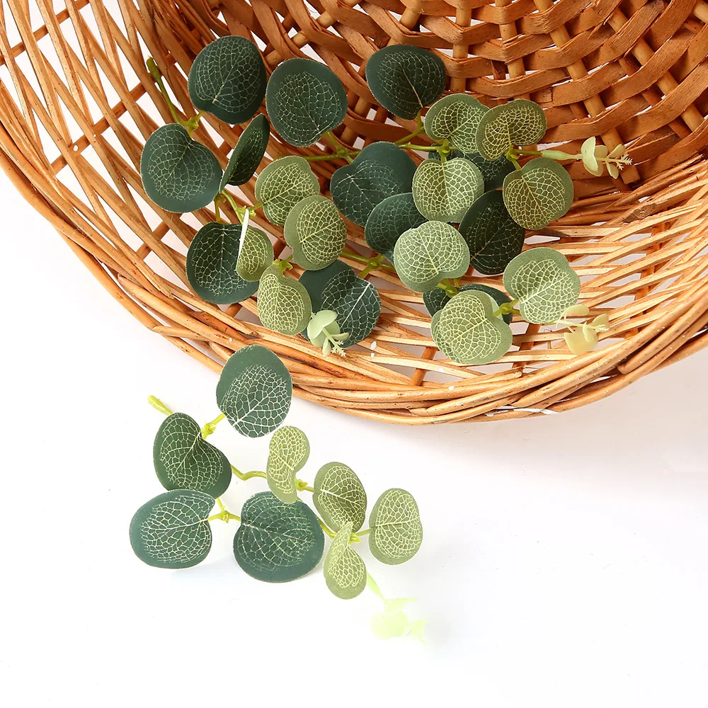 10 шт./лот Искусственные цветы ретро листья эвкалипта для свадьбы украшения