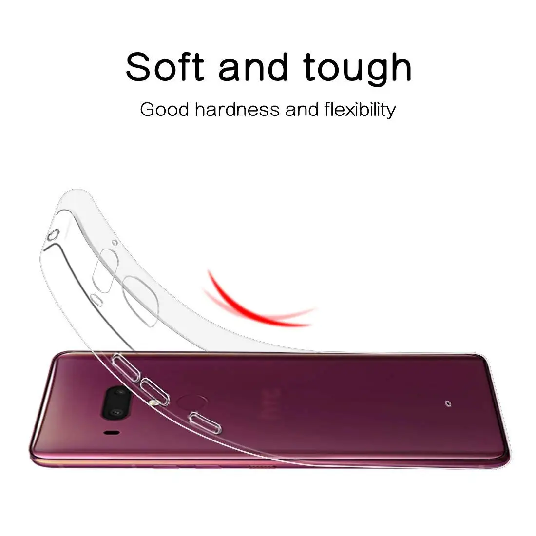 Для HTC U12 Plus /U12 + тонкий прозрачный чехол мягкий гелевый ТПУ силиконовый резиновый