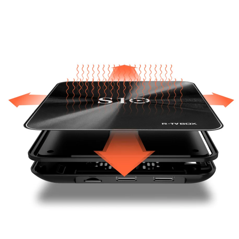 XNLIGOK R-tv BOX S10 3 ГБ DDR4 64 Гб eMMC KD 17,4 Android 7.1.2 Smart tv Box 4K S912 AC wifi