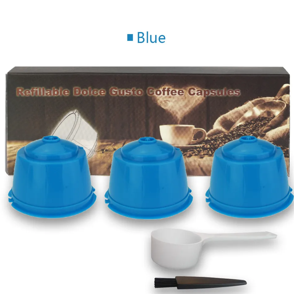 TTLIFE Новые 3 шт. многоразового combinacapsule Кофе капсула nescafe 6 цветов Dolce Gusto многоразового пользования combinacapsule капсулы 1 ложка+ 1 щетка