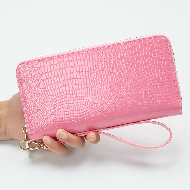 Зеркальный солнечный новинка Аллигатор Женский Длинный кошелек из