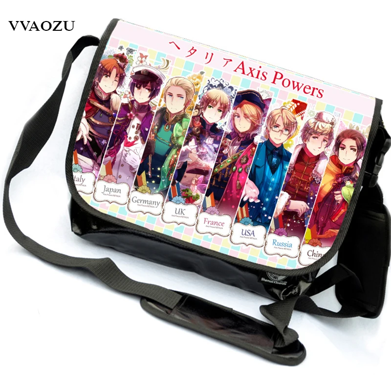 

Axis Powers Hetalia School Bags Anime APH Canvas Messenger Bag Satchels Students Bookbag Free Shipping