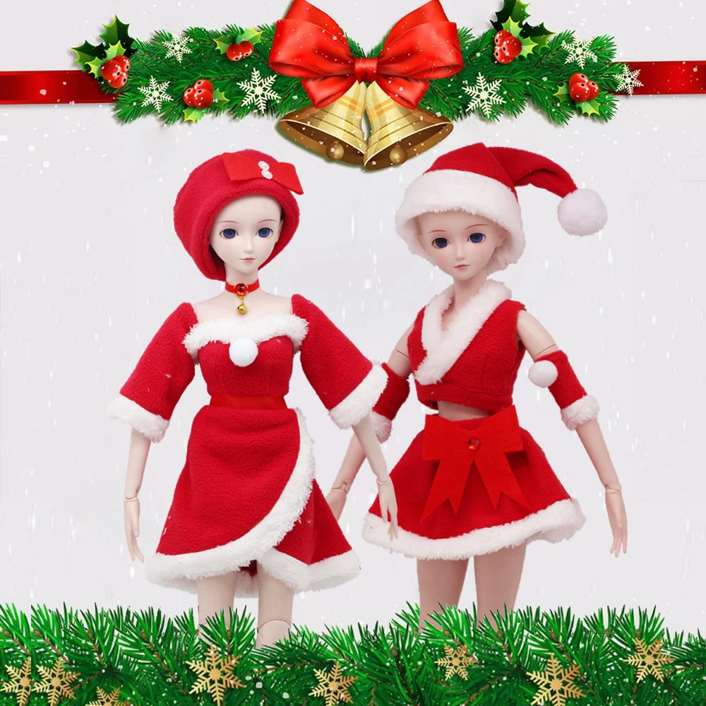 Зимние рождественские наряды набор для 60 см 1/3 BJD куклы одежда аксессуары платье игрушки подарок