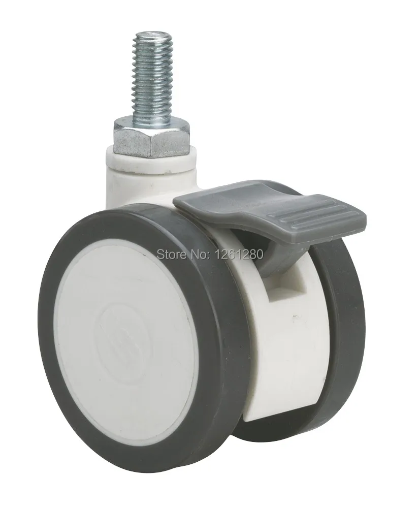 free shipping 75mm furniture caster Medical bed Full plastic screw universal swivel Equipment wheel with brake | Обустройство дома