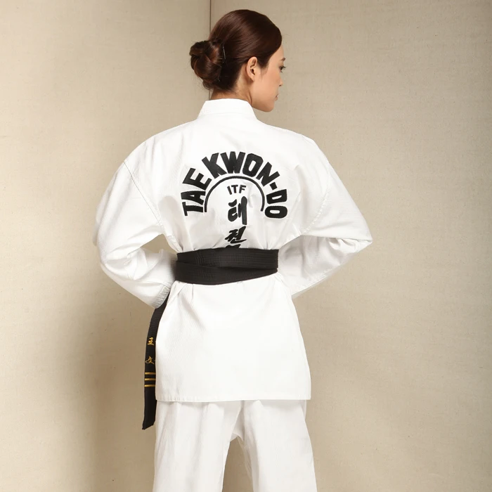 Боевые искусства TKD Tae Kwon Do Korea V-образный вырез для взрослых и детей тхэквондо Dobok