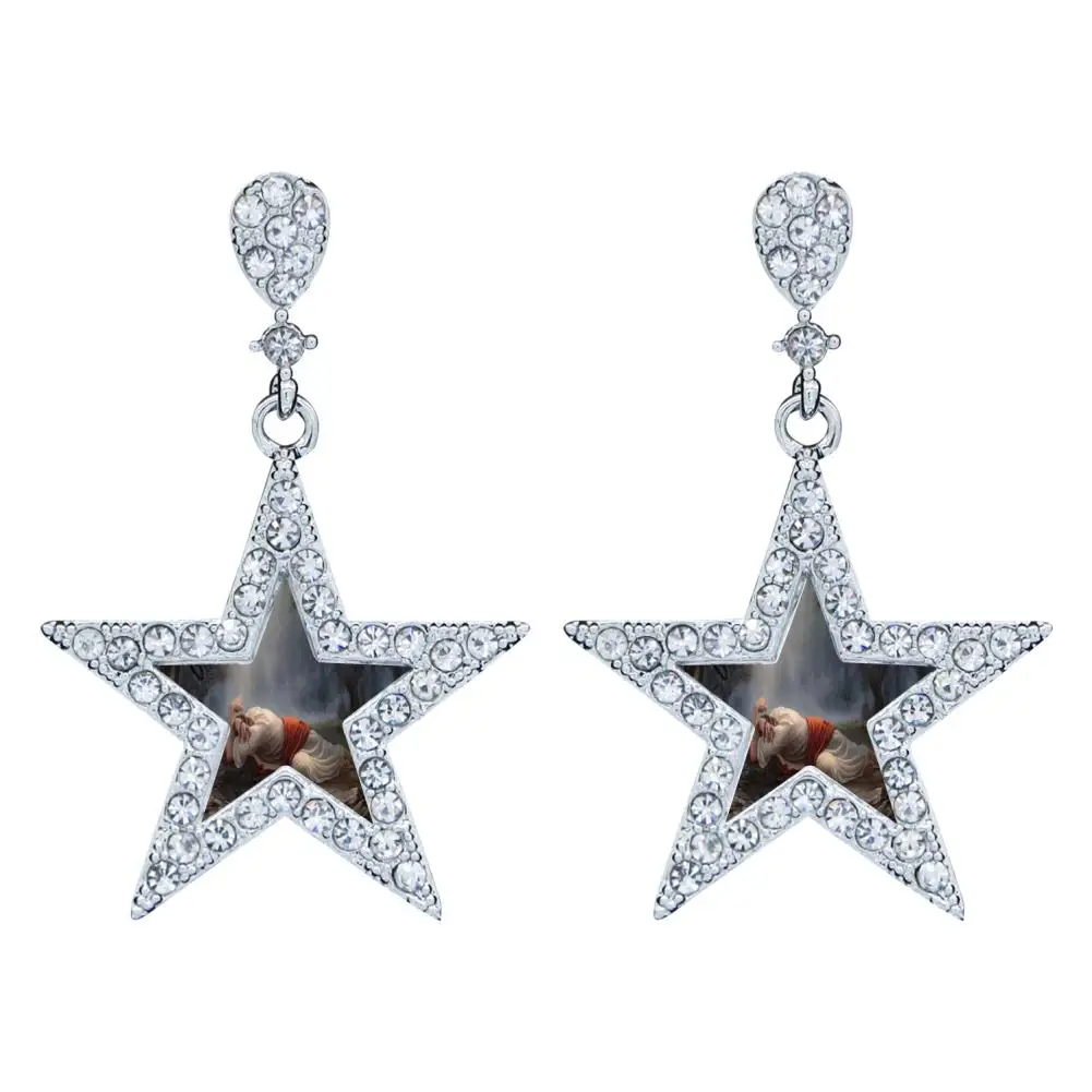 Samcustom Star 3D Иисус христианство благословит вас Серьги-гвоздики для Для женщин