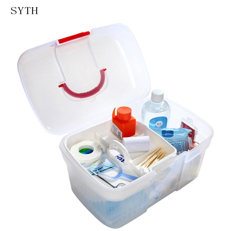 Большая домашняя портативная медицинская Семейная Аптечка двухуровневый бокс