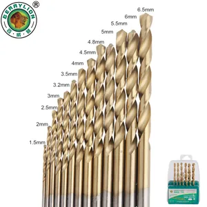 Набор спиральных сверл BERRYLION, 1,5-6,5 мм, из быстрорежущей стали, M2, по дереву, металлу, 13 шт.