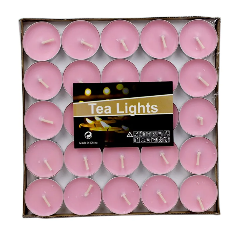 P 50 шт. чайная восковая круглая свеча Пасхальный Фонарь Свеча для украшения церкви бездымный Романтическая любовь Свадебные подсвечники для горения - Цвет: P