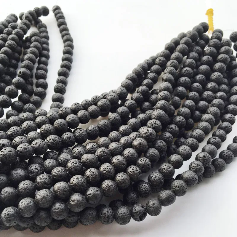 Бусины Из Натурального вулканического камня черной лавы 46 шт./лот 8 мм