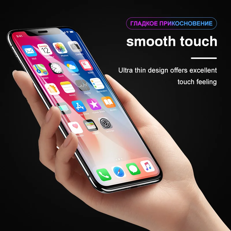 2 шт./лот 9D Защитное стекло для iPhone 6 6s 7 8 Plus полное покрытие X Xr Xs Max защита экрана