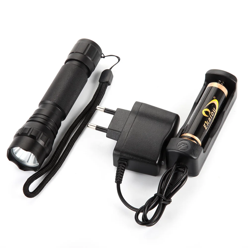 

501B XML L2/XML T6 High Power 2000 Lumen 5-Mode LED Flashlight Torch light+18650 Battery+Charger