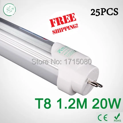 25 шт. 4 фута яркие светодиодные трубки T8 1200 мм 20 Вт SMD 2835 лампы флуоресцентная