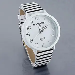 Часы наручные женские кварцевые в полоску, модные повседневные аналоговые, с круглым ремешком, цветные