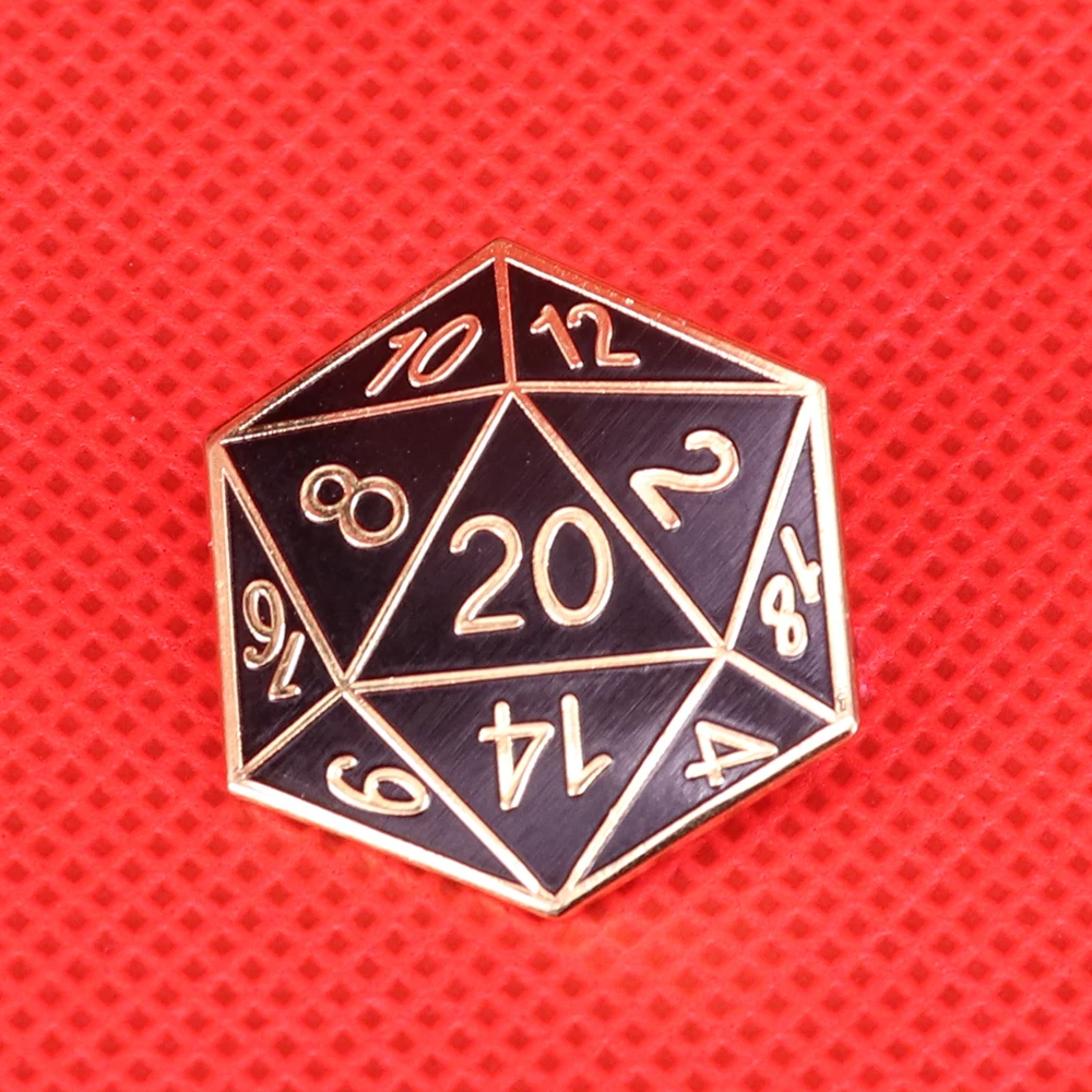 

Twenty-sided Die enamel pin D20 RPG gamer brooch polyhedral geeky nerdy gift cute pins dice jewelry shirts backpack badge access