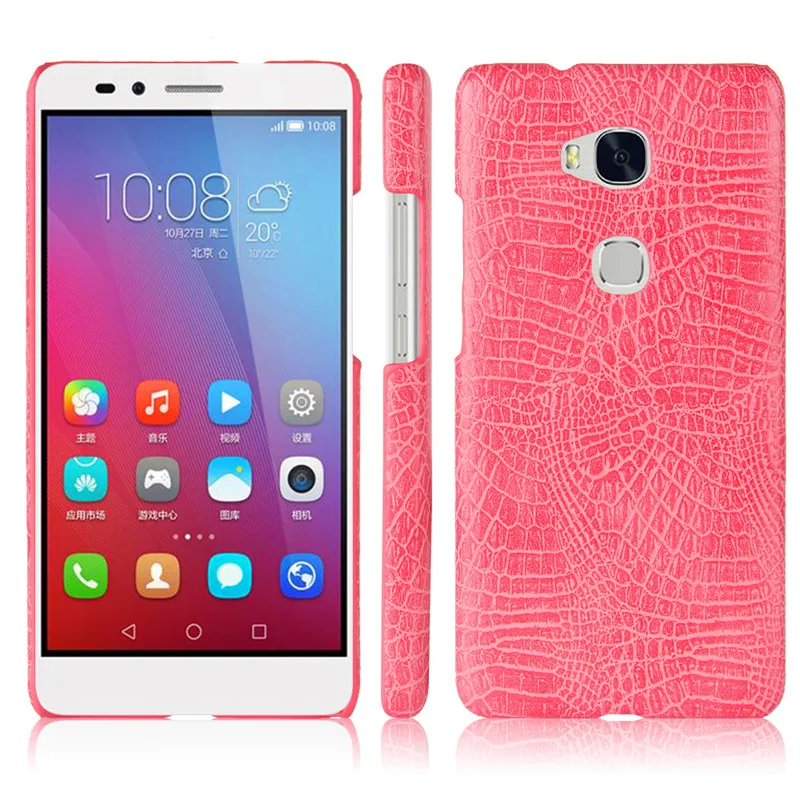 

Huawei Honor 5X GR5 5.5" Case Crocodile Pattern Hard PC+PU Leather Back Cover Case for Huawei Honor 5X Honor5X Play Hard Cover