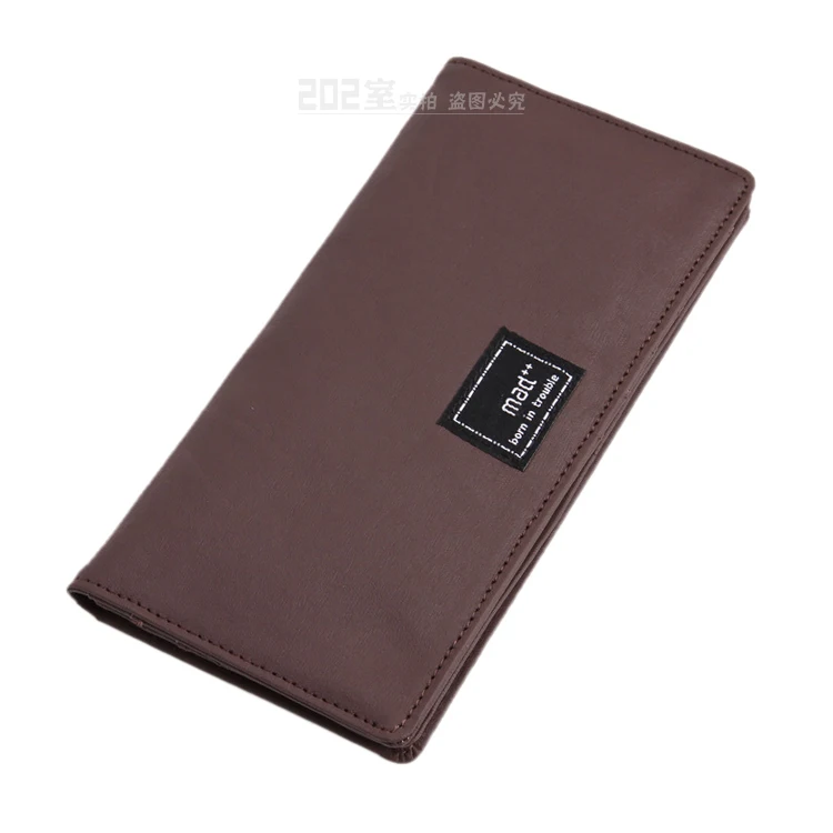 Ultra Thin Slim for Men's Long Wallet and Purse Soft Casual Simple Minimalist Coin Pouch Handy Envelope Women Male Female Cute - Цвет: Brown