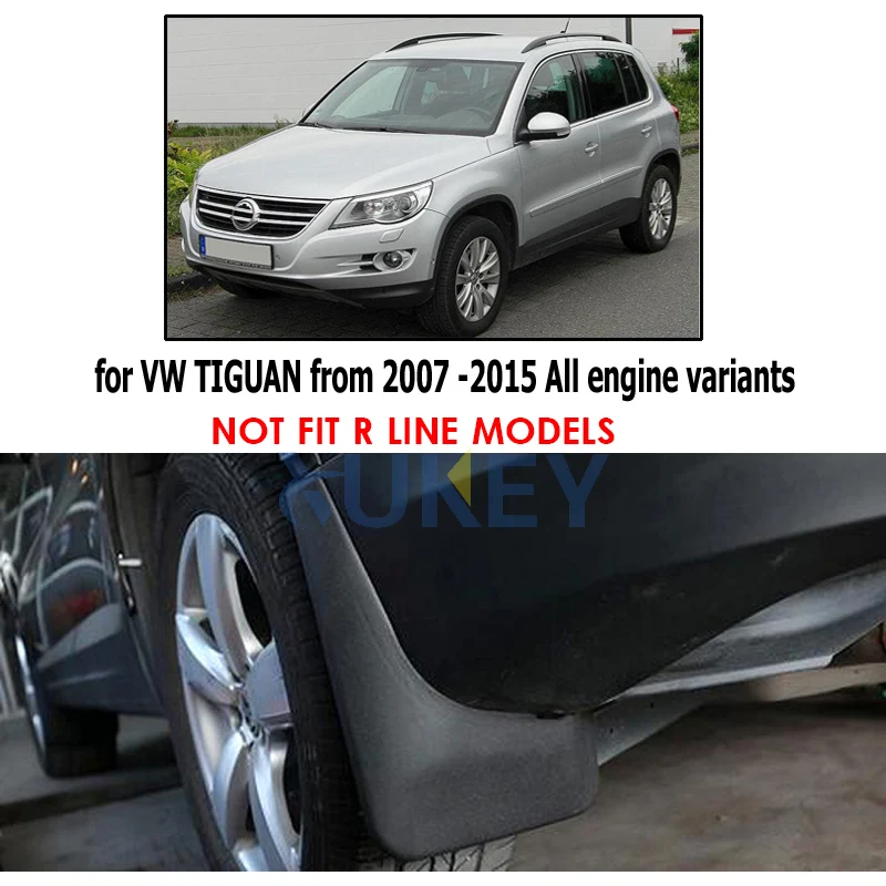 Комплект брызговиков для VW Tiguan 2008-2015 брызговики передние и задние Брызговики 2009