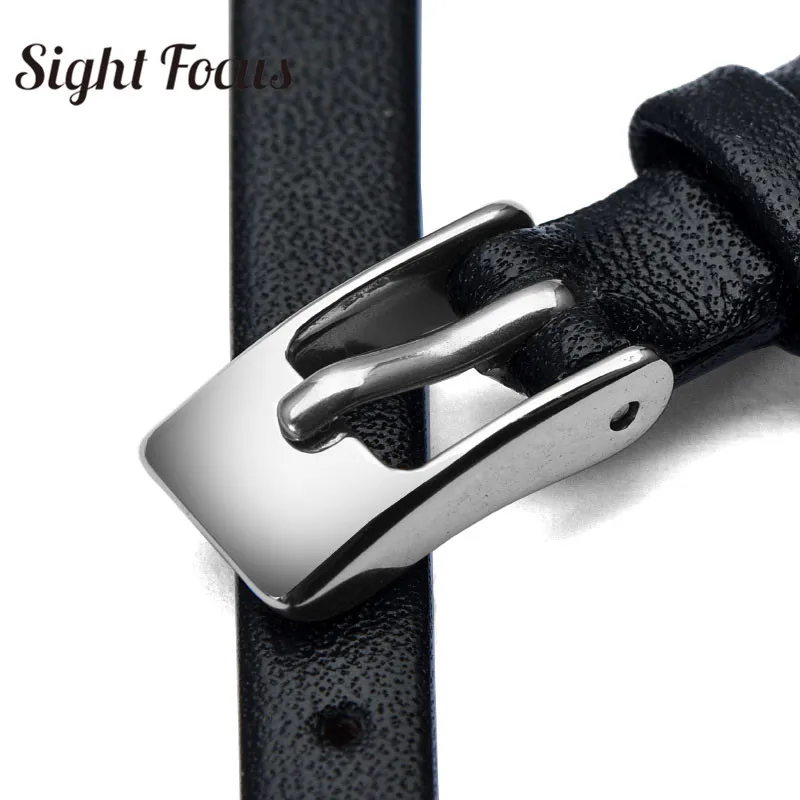 Ремешок из натуральной кожи Женский Ультратонкий браслет для наручных часов 6 мм