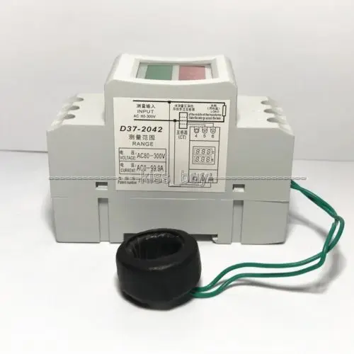 Din-Rail измеритель переменного тока цифровой вольтметр Амперметр светодиодный Напряжение значение тока AMP метр+ трансформатор AC 80-300 в 250-450 в 100A 110 В 220 В 380 В