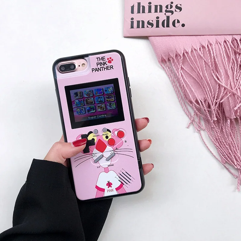 Цветной экран игровой чехол для телефона iPhone 11 Pro Max 11 Pro 11 XS Max 7 8 Plus Электронный ПК Жесткий Чехол черный/белый/розовый леопард