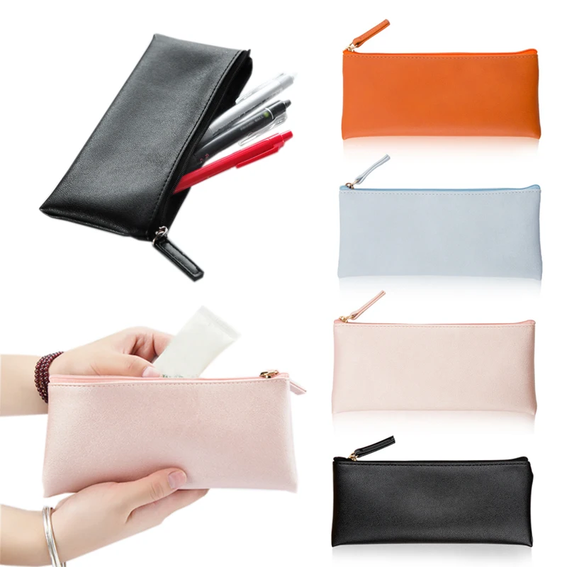 Пенал из ПУ кожи для хранения монет Многофункциональный мягкий чехол карандашей