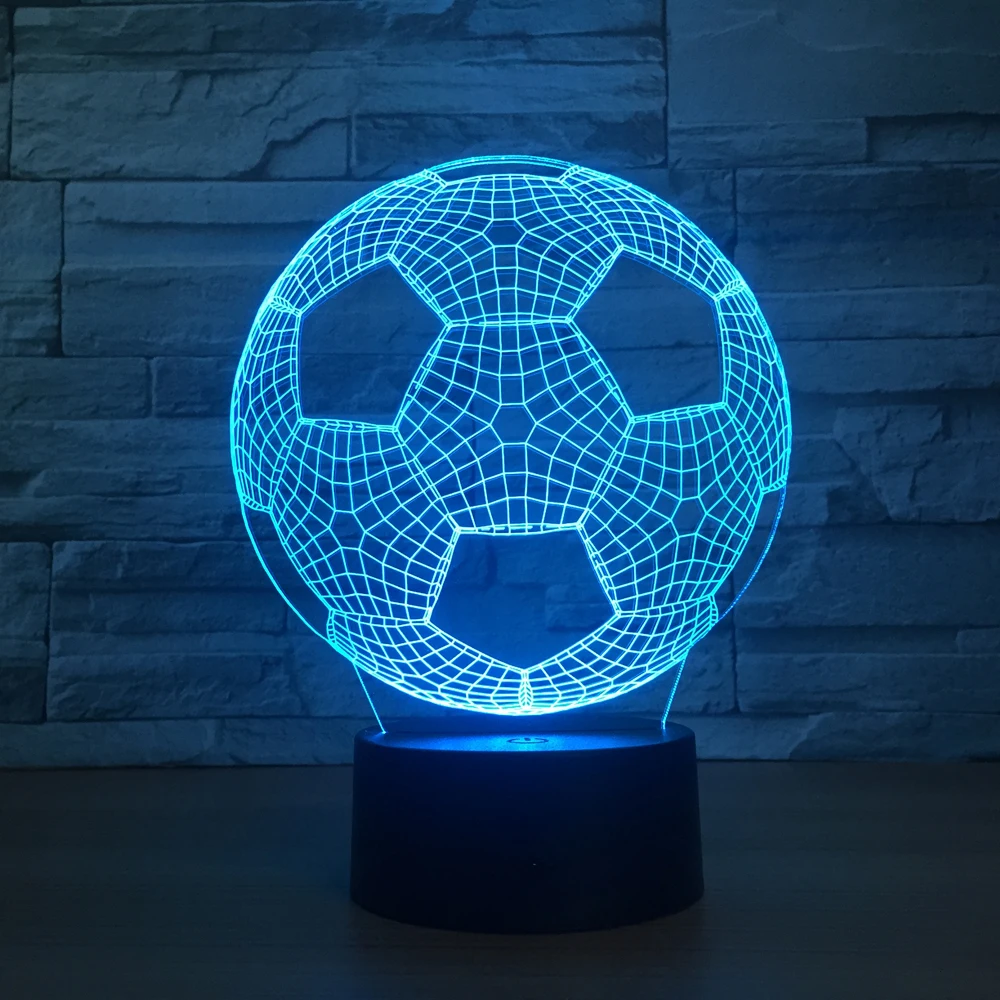 Новый Bluetooth плеер 2 в 1 с ночной подсветкой 3D ночник форме футбольного мяча