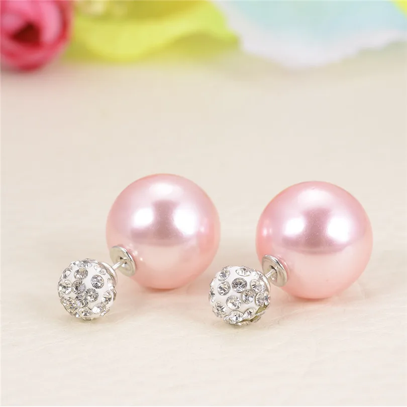 10 пар/Партия Красочные Хрустальные Серьги с шариками женские двойные