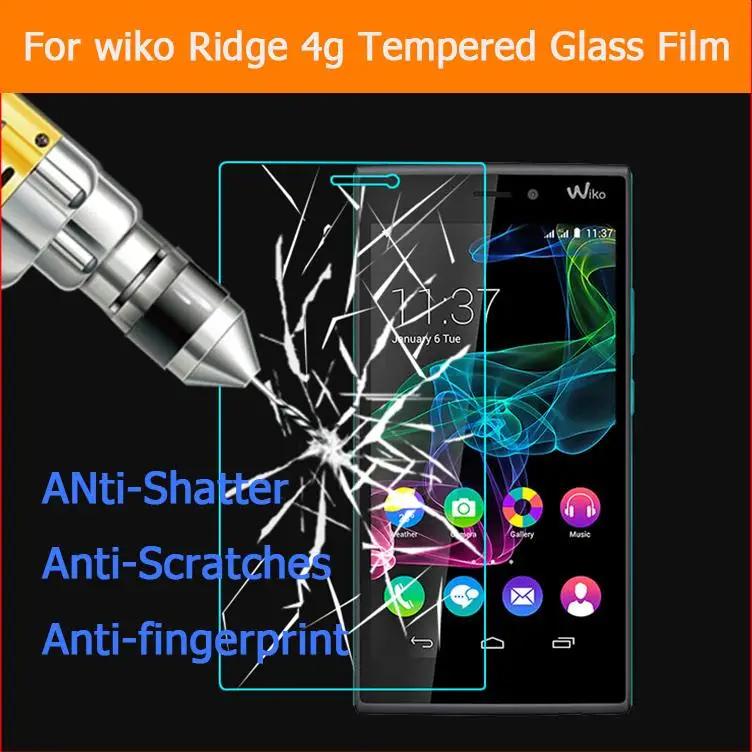 Toughened Tempered Glass film for Wiko Ridge 4G Fab For Freddy / Fever Robby Screen Protector | Мобильные телефоны и