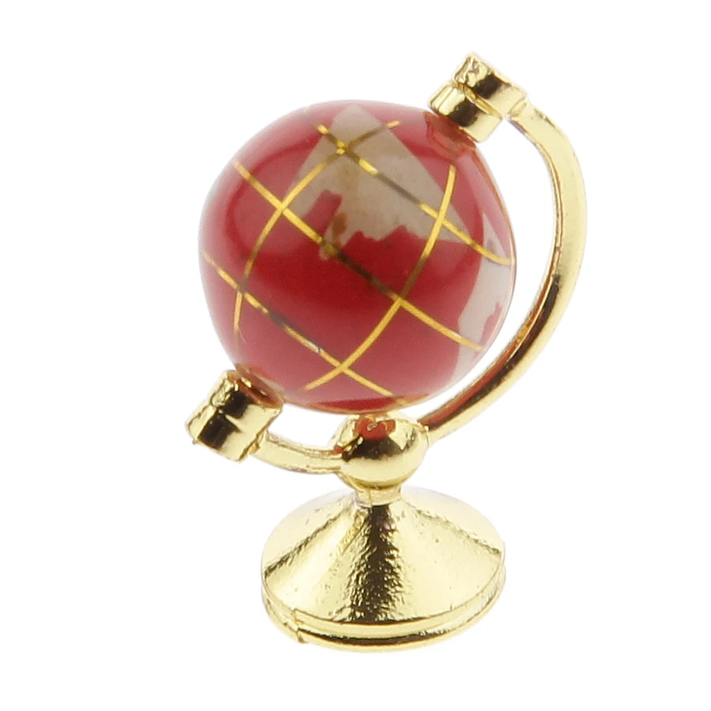 Высокое качество 1:12 Масштаб Кукольный домик Миниатюрный Глобус с подставкой