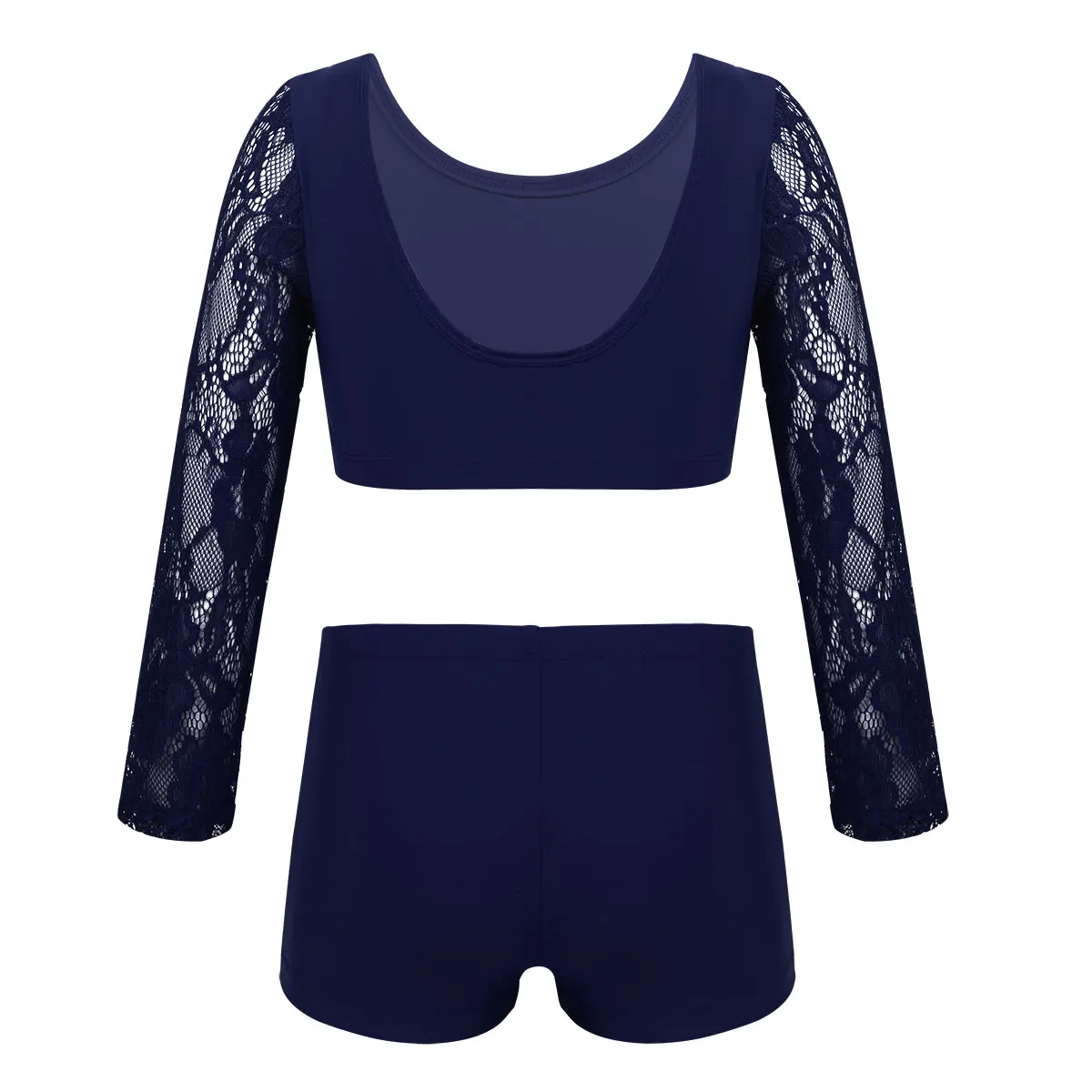 TiaoBug/детский кружевной короткий топ с длинными рукавами и шорты для подростков
