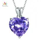 Подвеска в виде павлина и звезды, серебряное ожерелье в форме сердца, 5 карат, фиолетовые Свадебные украшения CFN8045