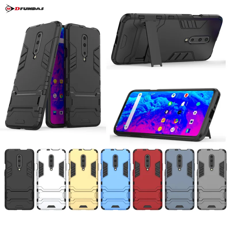 Case For Oneplus 7pro One Plus 7 Pro Back Cover Durable Silicone TPU+PC Kickstand Armor Shockproof Blue Phone Coque Shell | Мобильные