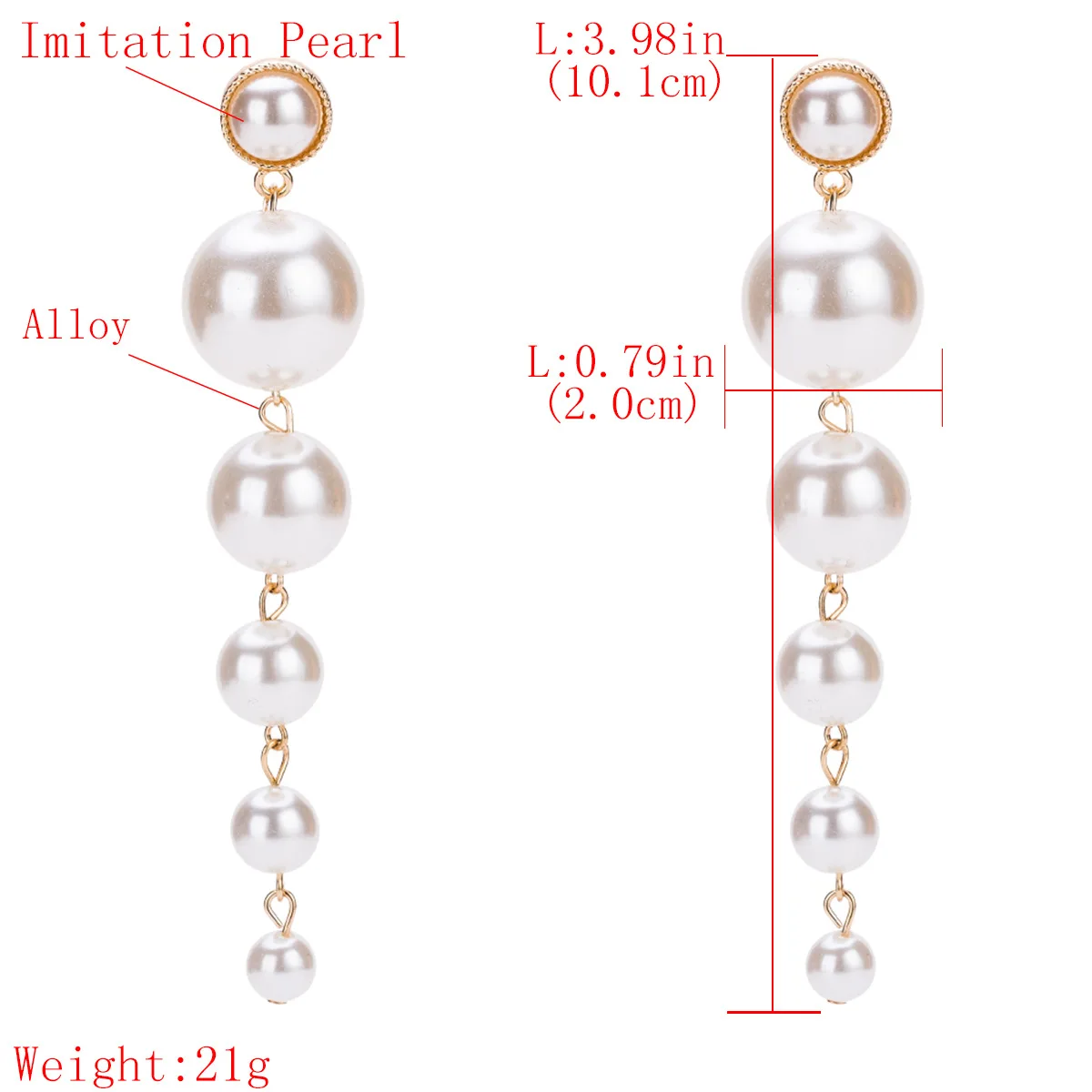 S.VEX Rose Gold Color Long Stud Earrings for Women Jewelry Big Crystal Statement Pearl Earring Oorbellen Bohemian Jewellery | Украшения и
