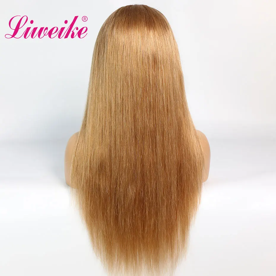 Прямой парик Liweike с застежкой на сетке #10 цветов 4*4 100% натуральные волосы без
