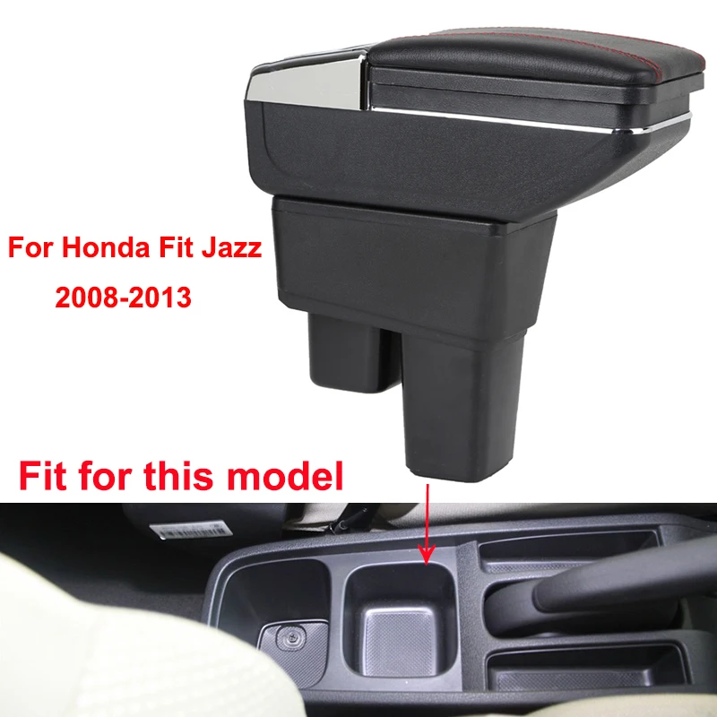 Для Honda Fit Jazz 2008-2013 автомобильный подлокотник, автомобильный Стайлинг, центральный магазин, содержимое коробки, подстаканник, внутренние автомобильные аксессуары, 1 шт