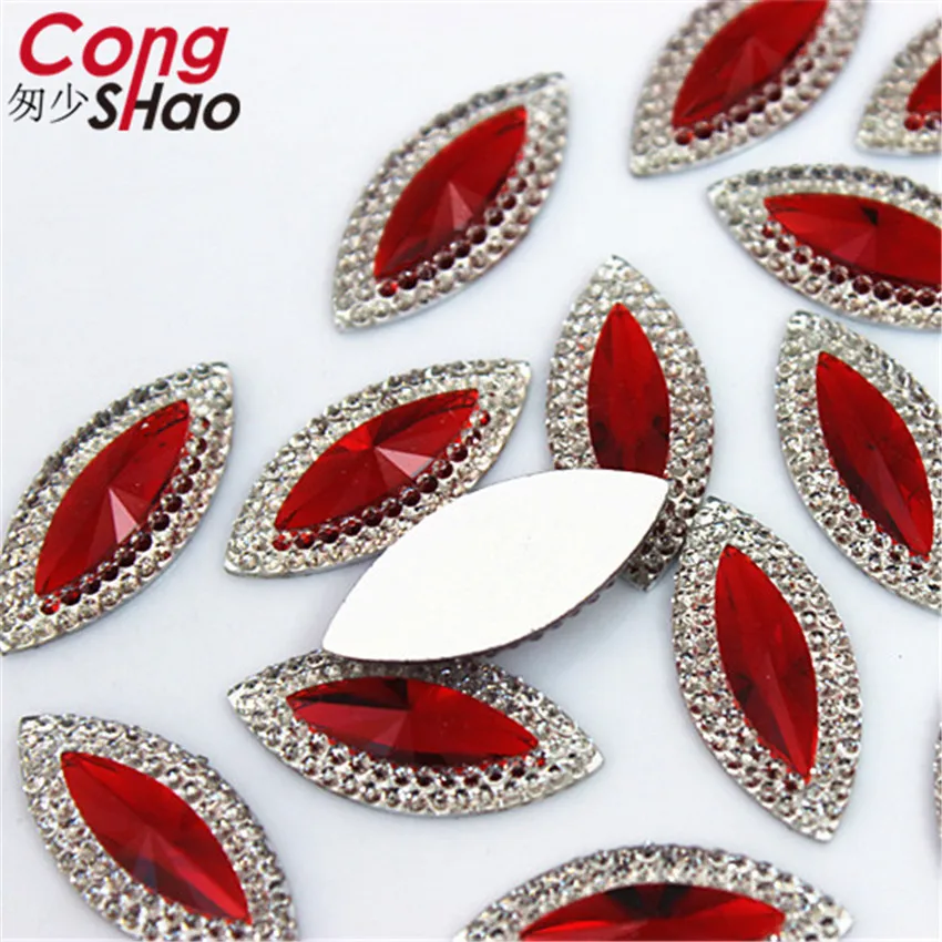 Cong Shao 300 шт. 9*20 мм Красочный конский глаз с плоской задней стороной смолы Стразы