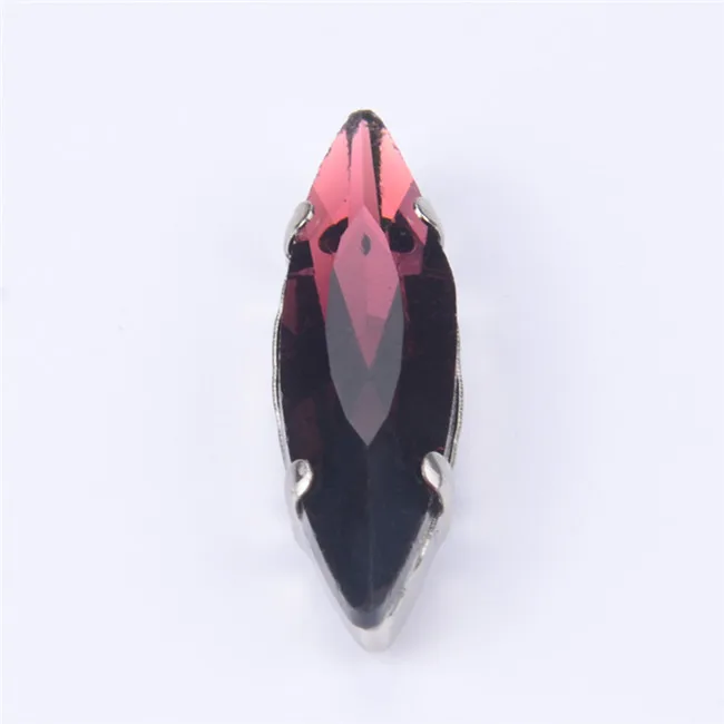 light amethyst 50 шт./лот, 10x35 мм, стразы в форме маркизы, стеклянные кристаллы с металлическими когтями, для шитья платья, высокое качество - Цвет: light amethyst