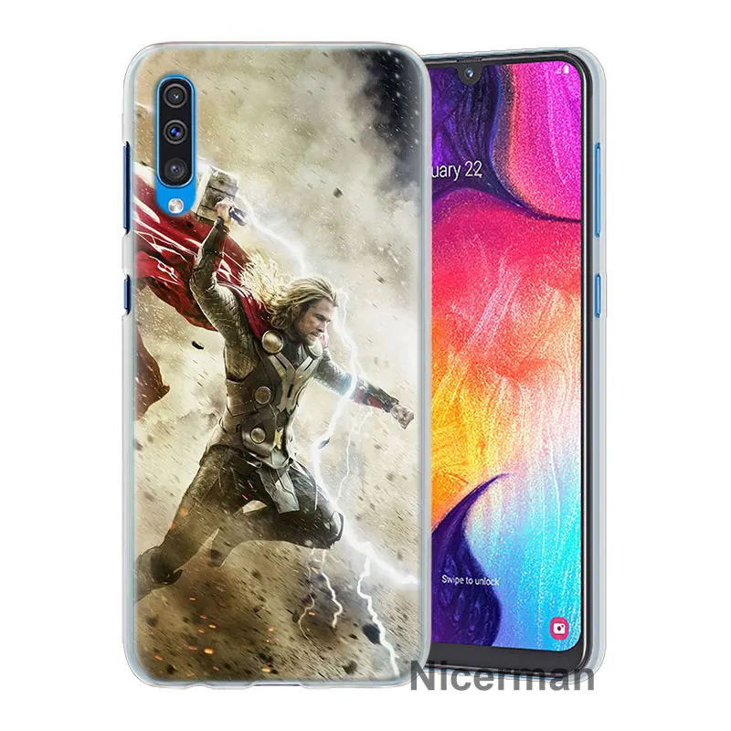Thor с принтами "Marvel", "Мстители", телефонный чехол s для samsung Galaxy A6 A8+ A7 A9 A30 A50 A70 A80 M10 M30 ПК Жесткий Чехол Крышка